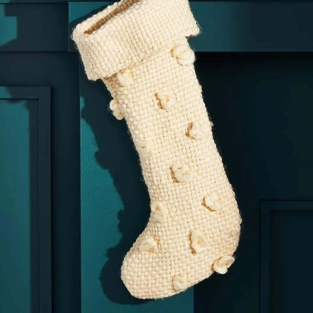 COPY - NWT Anthropologie Cozy Knit  Bobble Christmas Stocking